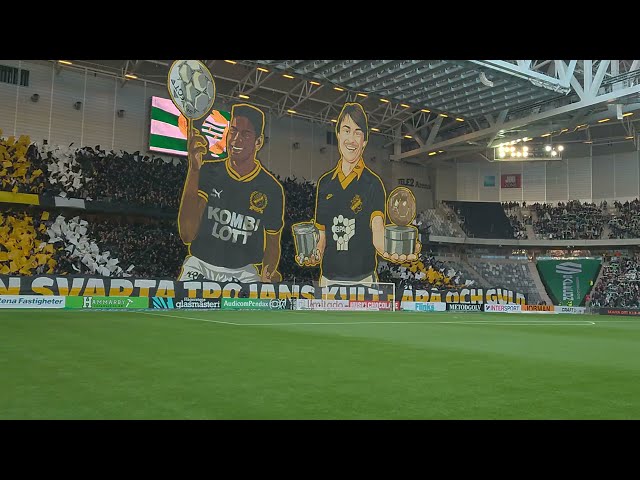 AIK-klackens tifo på Tele2 Arena (Hammarby-AIK 1-0)