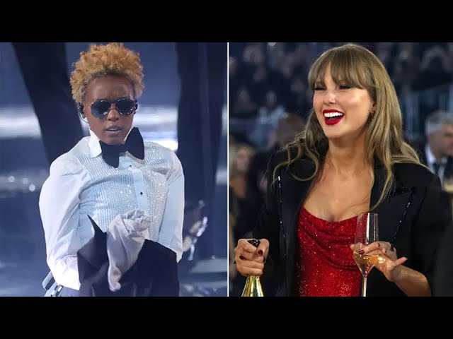 Taylor Swift Catches Janelle Monáe's Jacket During 2025 Grammys and Rocks It After Performance!