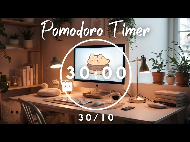 🍃 30/10 Study With Me 📚Focus with Lofi Pomodoro Timer & Aesthetic Vibes 🌿