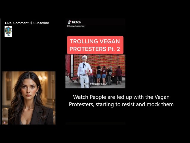 Watch People are fed up with the Vegan Protesters, starting to resist and mock them 2