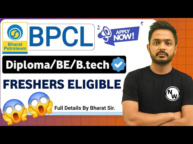 BPCL Hiring Freshers 2025 | Diploma/BE/B.tech | BPCL Jobs 2205 | BPCL Vacancy 2025 | BPCL 2025