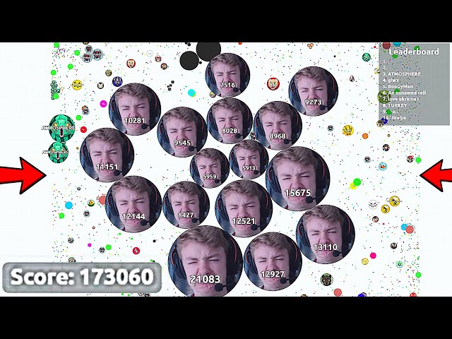 Covering the ENTIRE Map in Agar.io (173,060 Score - Agario World Record)