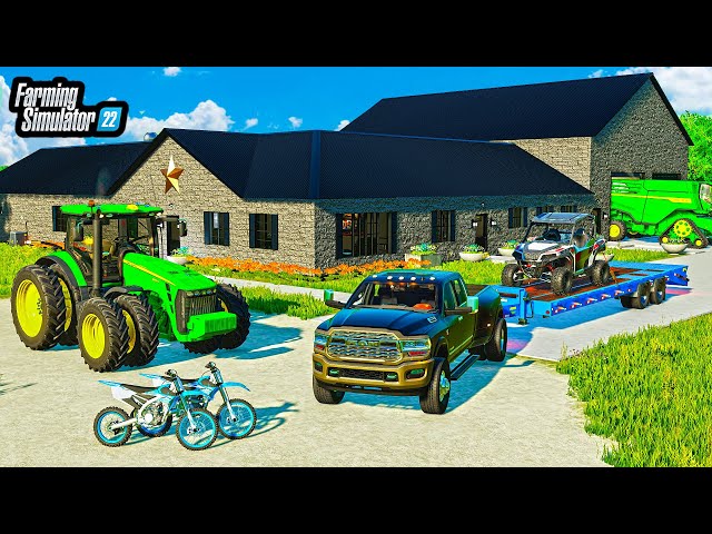 BUILDING $2,999,999 FARM MANSION! (JOHN DEERE + LIFTED TRUCK) | FS22