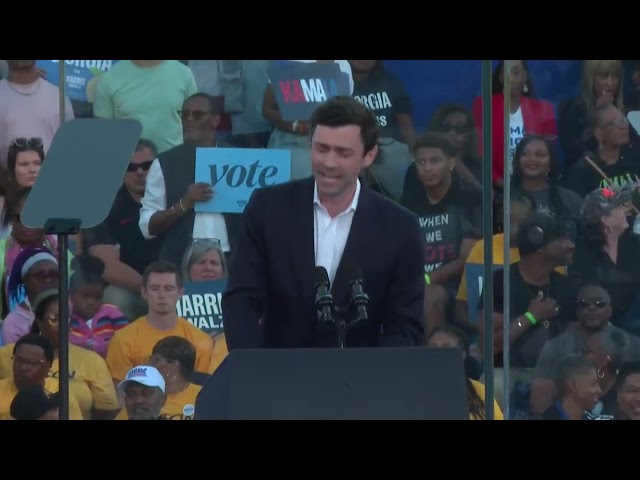 Sen. Jon Ossoff tells Kamala Harris supporters 'the nation looks to Georgia' at Atlanta rally