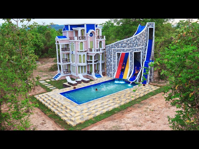 [Full Videos]Build Creative Modern Water Slide Park &Underground Swimming Pool With Beautiful Villa