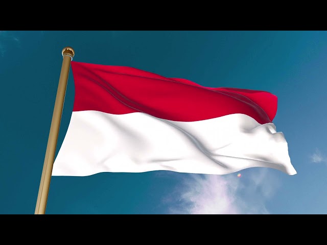 Waving Indonesia Flag,  3D Animated Indonesia flag Relaxation Video, Indonesia independents day