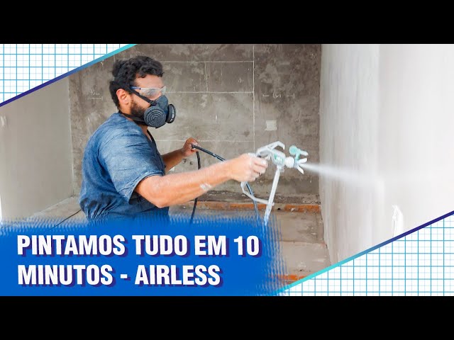 PINTAMOS COM AIRLESS - O RESULTADO E A VELOCIDADE SÃO SURPREENDENTES! Casa de isopor