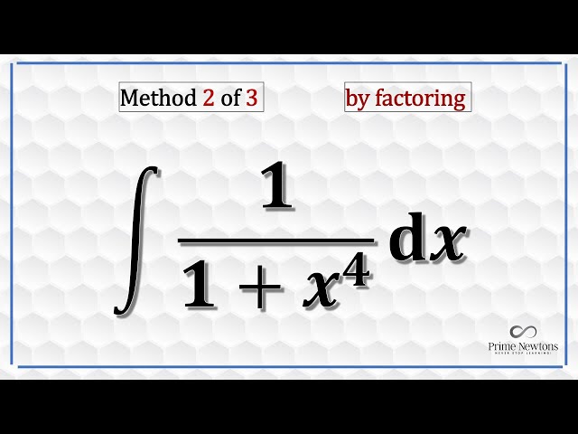 Integrate 1(1+x^4) by factoring