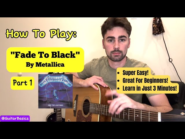 "Fade to Black" By Metallica Intro on Acoustic Guitar Tutorial!