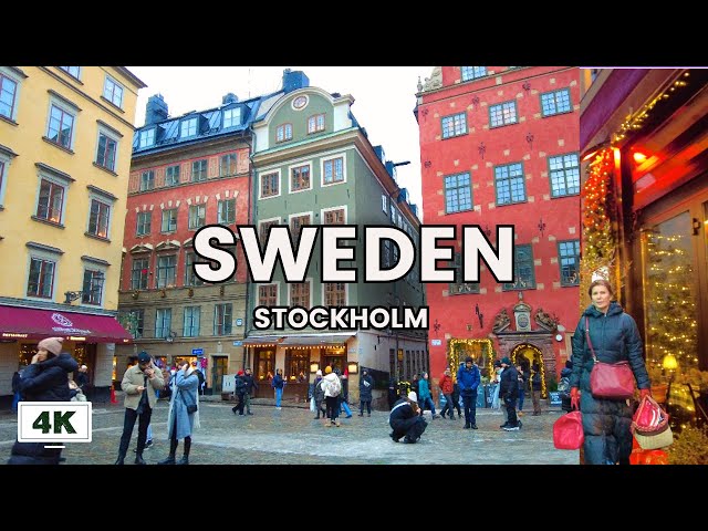 4K Snow Walk 🇸🇪 🥶🌨️ | Discover the Magic of Stockholm's Old Town in Light Snowfall  | Gamla Stan