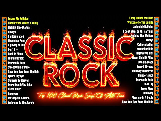 Classic Rock Songs 70s 80s 90s 🔥🔥 Aerosmith, ACDC, Queen, Bon Jovi, Scorpions, The Who, Guns N Roses