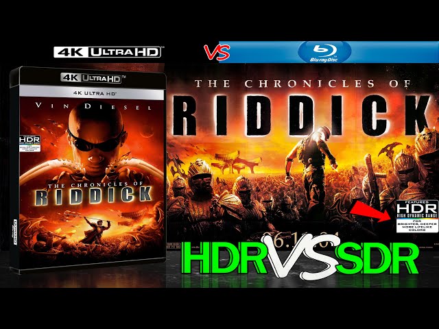 The Chronicles of Riddick 2004 4K UHD Blu Ray HDR ANALYSIS vs 1080p BD SDR 100nits  #WATCH_IN_HDR