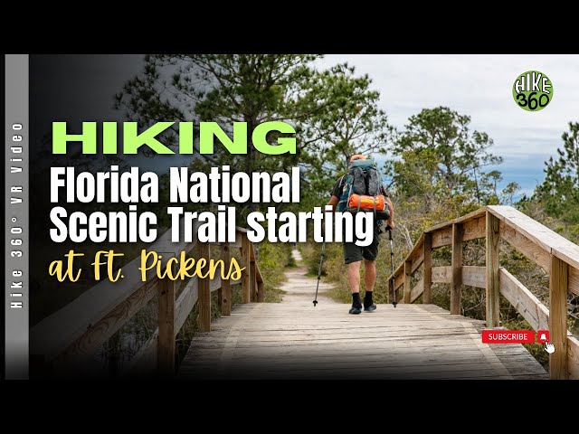 Hiking Florida National Scenic Trail starting at Ft. Pickens (Hike 360° VR Video)