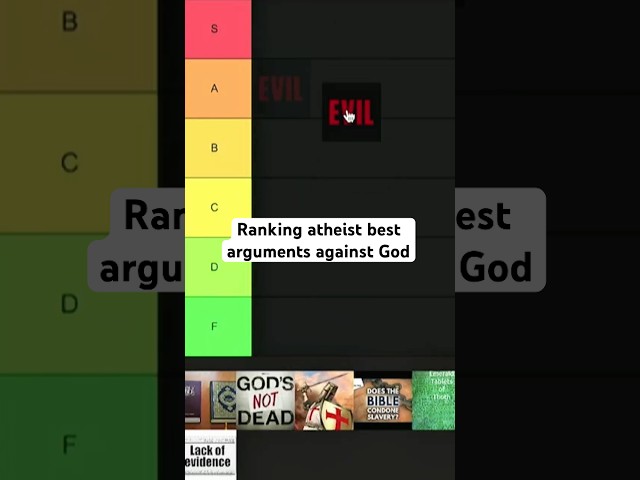 ranking atheist best arguments against God's existence...