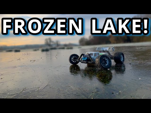 DRIFTING RC Race Car on FROZEN LAKE!!! (DANGEROUS!) ⚠️⚠️⚠️