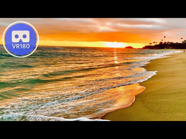 Laguna Beach California at Sunset VR180 3D 4K SBS Relaxing Meditation (no music or guide)