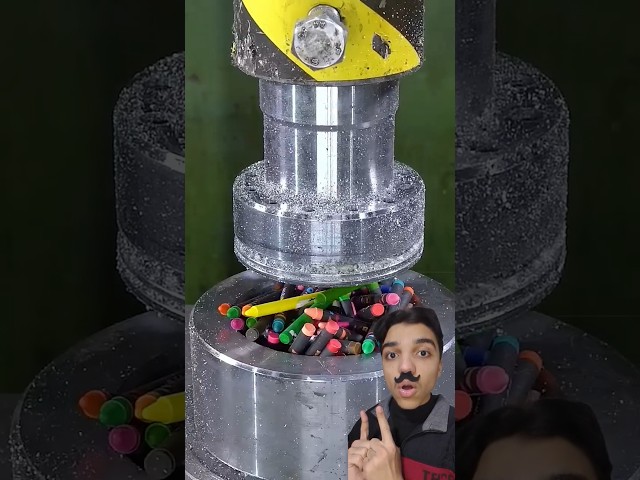 Crushing Crayons and Balls With Hydraulic Press #shorts