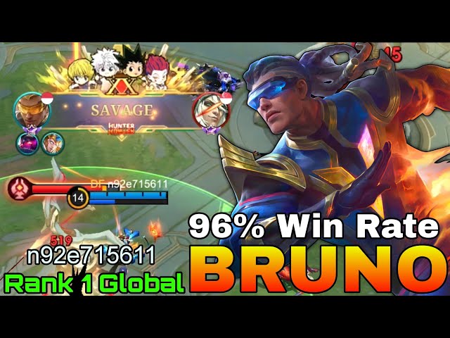 SAVAGE! Bruno Insane 96% Win Rate - Top 1 Global Bruno by n92e715611 - Mobile Legends