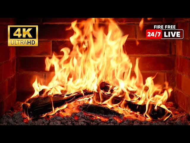 🔥 Cozy Fireplace 4K UHD! Fireplace with Crackling Fire Sounds. Fireplace Burning for TV 4K.