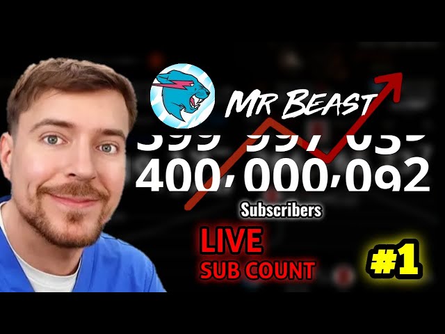 MrBeast LIVE Sub Count (The RISE of MrBeast to 400 MILLION)