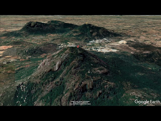 Aerial Tour of Chikkaballapur Trekking Hills [google earth pro]