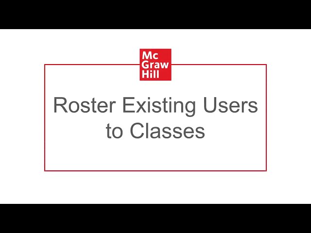 Import Users/Rosters - Assigning Existing Users to Class Rosters