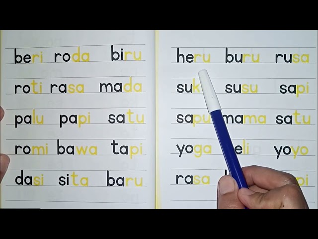 Belajar Membaca Kata Bahasa Indonesia Tanpa Dieja Akhiran AIUEO untuk Anak TK, Paud dan SD