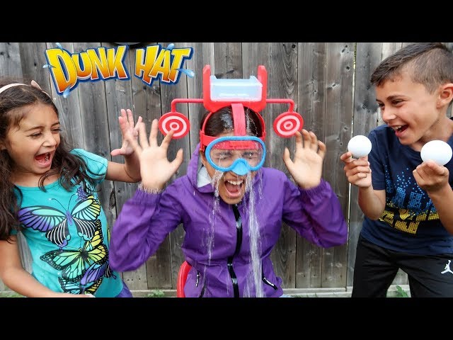 DUNK HAT GAME CHALLENGE! Family Fun Video