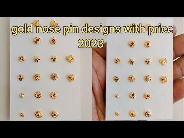 latest gold nose pin collection in 2023 with price/new gold nose ring designs with price