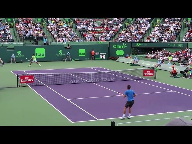 Philipp Kohlschreiber: great point in Slow Motion vs Nadal (Court Level ATP Match)