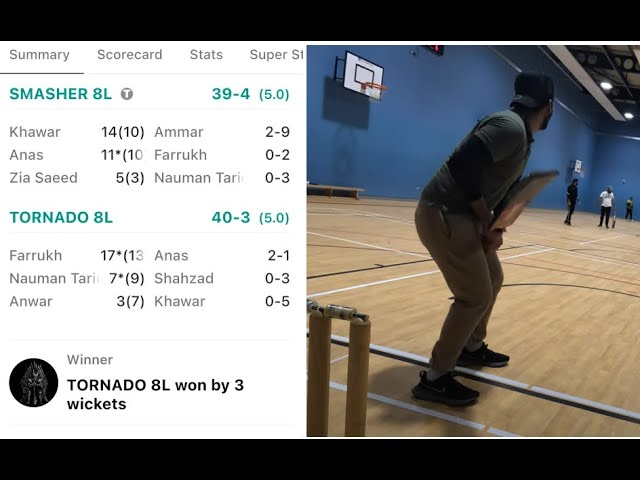 RCC Winter league |Match 18 | Tornado vs Smasher #cricketenthusiast #indoorcricket