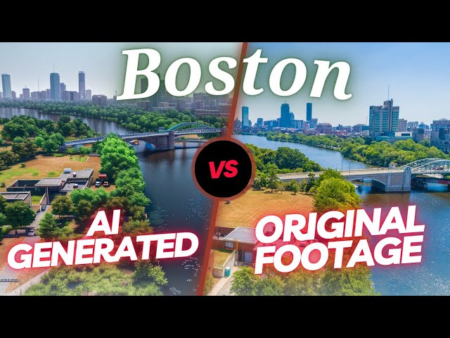 AI vs Original Drone Footage | Boston, Massachusetts