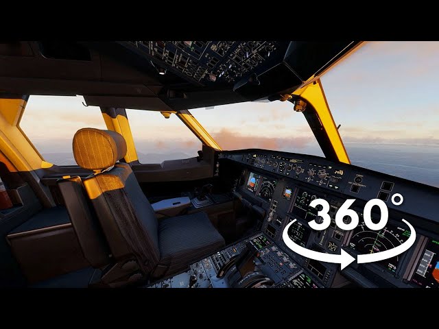 360 VR | X-Plane 12 — Landing at Vancouver (CYVR). Co-pilot view.