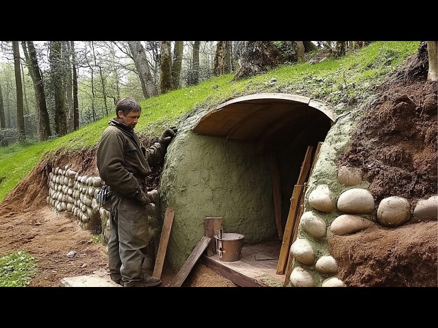 Man Builds Amazing UNDERGROUND CABIN in the Wild | Start to Finish by @lesnoy_craft8607