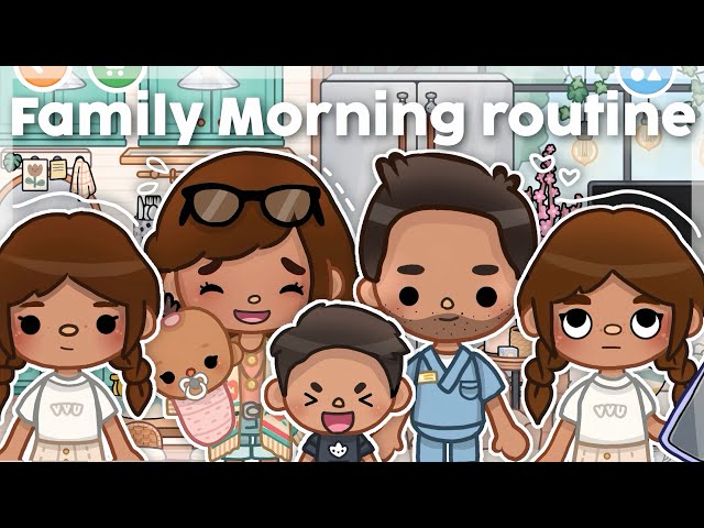 Big family aesthetic morning routine 🪴☀️ *WITH VOICE* || Toca boca Roleplay