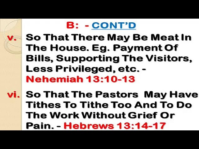 TEACHING ON TITHE & OFFERING - BY PASTOR SAMPSON UDEME 26.06.2022