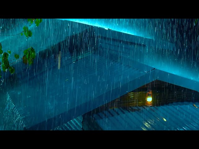 Fall Asleep in 2 Minutes with the Sound of Heavy Rain on the Roof and Thunder at Night