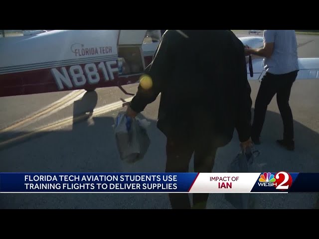 Florida tech aviation students use training flights to deliver hurricane relief supplies