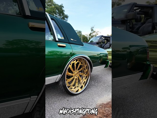 Organic green box Chevy on gold Savini wheels #boxchevy