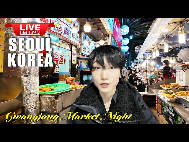 Live Korea Seoul 🇰🇷 Walk Tour Korea 🤩 Seoul Market Night Street Walking Tour | Korean Food Street