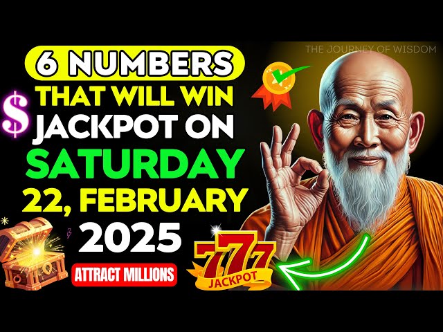 LUCKY NUMBERS 6 LUCKY NUMBERS TO WIN THE LOTTERY JACKPOT on Friday 14th February, 2025!