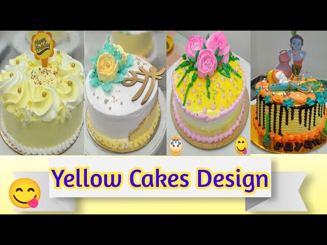 Beautiful Yellow Colour Cake Design#thegoodcheffhappy#cake#yellow#yellowcolour#beautifulcakedesign