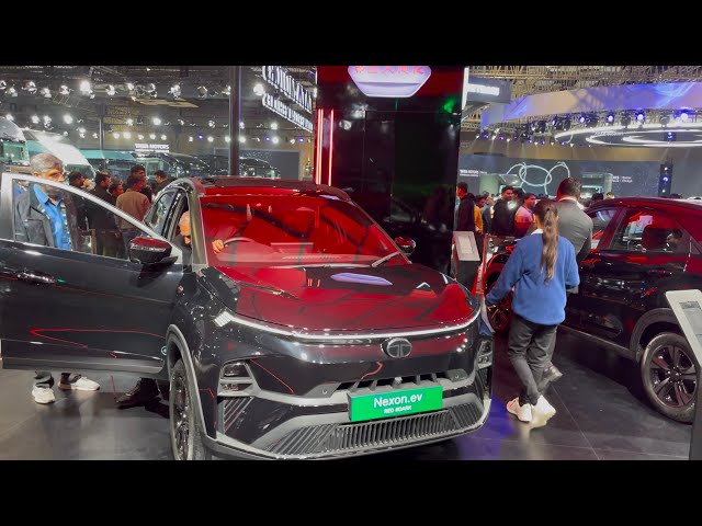 Tata Nexon Ev Red.Dark edition Auto expo(2024) Bharat Mandapam Delhi