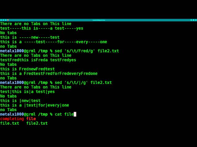 Using Sed to Replace Tabs in File  Linux Shell Tutorial - BASH