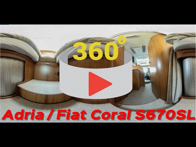 Adria Coral Fiat Coral S670SL motorhome camper interior 360 4k POV FPV video