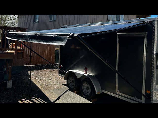 Rec-Pro manual awning install on a 14ft cargo trailer.