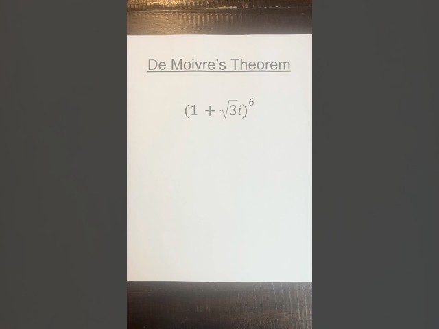 De Moivre's Theorem #demoivrestheorem