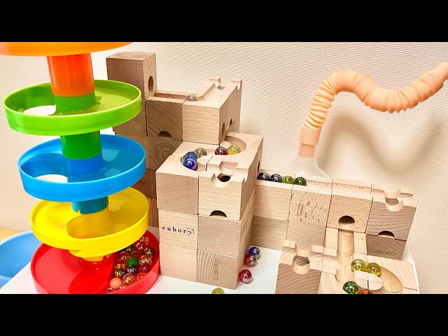 【marble run asmr】マーブルラン ☆ Cuboroの木製コース & ころころボール落とし ☆