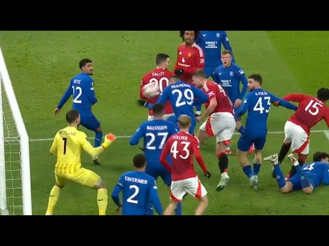 Matthijs de Ligt Goal Disallowed | Manchester Utd vs Rangers 2-1 Highlights | UEFA Europa League 25