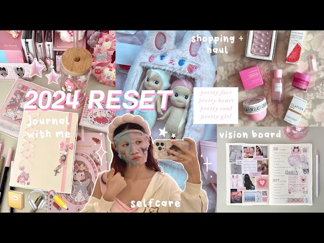 NEW YEARS RESET ⭐️ 2024 goals + vision board, self care haul, winter hangout 📔